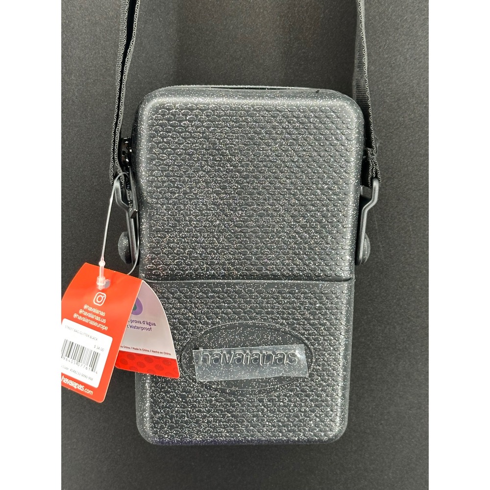 Havaianas‎ Street Bag Glitter Black Crossbody Rubber NWT